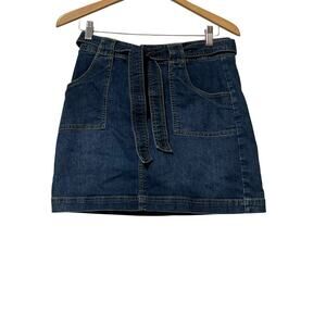 Vintage St John's Bay Denim Skort Skirt Shorts Size 6 Blue Jean Y2K Jean Belt